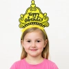 Sarı Happy Birthday Prenses Tacı – Doğum Günü Taç Aksesuarı (5365)