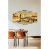 Şehir Manzarası Retro 5 Parçalı Mdf Tablo 60 x 100