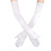 Şık Beyaz Kumaş Eldiven 40 Cm Yetişkin Kullanımı İçin