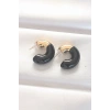 Şık Gold Çift Renk Küpe 1 Adet