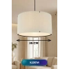 Şık Krem Kumaş Başlıklı Sarkıt Avize 35 Cm İç Mekan