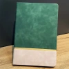 Şık Yeşil Deri Defter 21x15 Cm Altın Şeritli