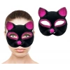 Black Fuchsia Glittery Suede Cat Mask