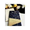 Siyah Gold Baskılı Ahşap Defter