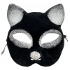 Black Silver Glitter Cat Mask