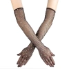 Black Pearl Diamond Fishnet Long Gloves