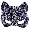 Black Velvet Purple White Sequin Party Mask