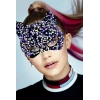 Black Velvet Purple White Sequin Party Mask