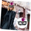 Black Velvet Colorful Sequined Pink Party Mask