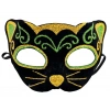 Black Velvet Yellow Green Glitter Cat Mask