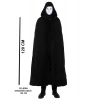 Siyah Kapüşonlu 120 cm Pelerin ve Beyaz Boyanabilir Tam Yüz Maske (5365)