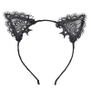Siyah Kedi Dantel Taç + Eldiven Seti – Parti, Dans ve Kostüm Kombini (5365)