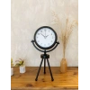 Siyah Metal Mini Tripod Dekoratif Masa Saati 45×26 cm