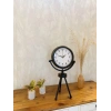 Siyah Metal Mini Tripod Farsça Masa Saati 45×26 cm