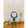 Siyah Metal Mini Tripod Farsça Masa Saati 45×26 cm
