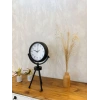 Siyah Metal Mini Tripod Farsça Masa Saati 45×26 cm