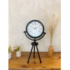 Siyah Metal Mini Tripod Modern Masa Saati 45×26 cm
