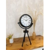 Siyah Metal Mini Tripod Modern Masa Saati 45×26 cm