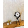 Siyah Metal Mini Tripod Zarif Masa Saati 45×26 cm
