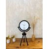 Siyah Metal Mini Tripod Zarif Masa Saati 45×26 cm