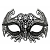 Black Color Laser Cut Crystal Stone Metal Ball Party Venetian Mask (5365)