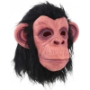 Siyah Saçlı Kafaya Tam Geçmeli Lateks Şempanze Maskesi - Lateks Maymun Orangutan Goril Maske Et Maske (5365)
