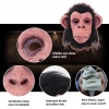 Siyah Saçlı Kafaya Tam Geçmeli Lateks Şempanze Maskesi - Lateks Maymun Orangutan Goril Maske Et Maske (5365)