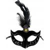 Black Feathered Suede Party Mask