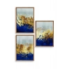 Soyut Üçlü Ahşap Çerçeveli Tablo 30 x 40
