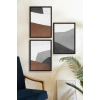 Soyut Üçlü Ahşap Çerçeveli Tablo 40 x 60