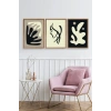 Soyut Üçlü Ahşap Çerçeveli Tablo 50 x 70