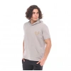 SPQR Cotton Hooded Short Sleeve Sweatshirt NEPTUNE GRAY
