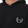 SPQR Pamuklu Kapüşonlu Kısa Kollu Sweatshirt NEPTUNE SİYAH