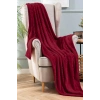 Single Striped TV Blanket 130x180 Cm Bordeaux