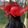 Tropical Party Red Straw Hawaii Hat