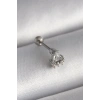 Üçgen Zirkon Taşlı Çelik Tragus Piercing 6mm