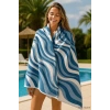 Unisex Desenli Baskılı Deniz Plaj Havlusu Dalga Desen 70x140 Cm