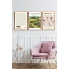 Ünlü Tablolar Üçlü Ahşap Çerçeveli Tablo 23 x 30