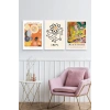 Ünlü Tablolar Üçlü Ahşap Çerçeveli Tablo 30 x 40