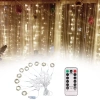 Uzaktan Kumandalı LED Perdeye Takılabilen Kancalı Işık Usb 3x3 Metre Peri Perde LED (5365)
