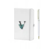 V Harfi Çiçek Baskılı Defter