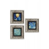 Van Gogh 3 lü Set Çerçeveli Taş Tablo 20 cm