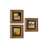 Van Gogh 3 lü Set Çerçeveli Taş Tablo 20 cm