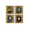 Van Gogh 4 lü Set Çerçeveli Taş Tablo 20 cm