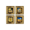 Van Gogh 4 lü Set Çerçeveli Taş Tablo 20 cm
