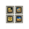 Van Gogh 4 lü Set Çerçeveli Taş Tablo 20 cm