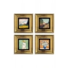 Van Gogh 4 lü Set Çerçeveli Taş Tablo 20 cm