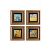 Van Gogh 4 lü Set Çerçeveli Taş Tablo 20 cm