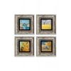 Van Gogh 4 lü Set Çerçeveli Taş Tablo 20 cm