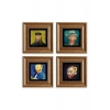 Van Gogh 4 lü Set Çerçeveli Taş Tablo 20 cm